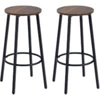 HOMCOM Set of 2 Bar Stools Brown 835-937V00DR 42 x 42 x 65 cm