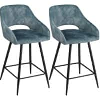 HOMCOM Set of 2 Bar Stools Blue 835-756V70BU 50 x 53 x 94 cm