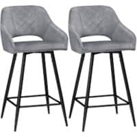 HOMCOM Set of 2 Bar Stools Grey 835-756V70GY 50 x 53 x 94 cm