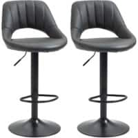 HOMCOM Set of 2 Bar Stools Grey 835-357V71GY 47 x 52 x 90 cm