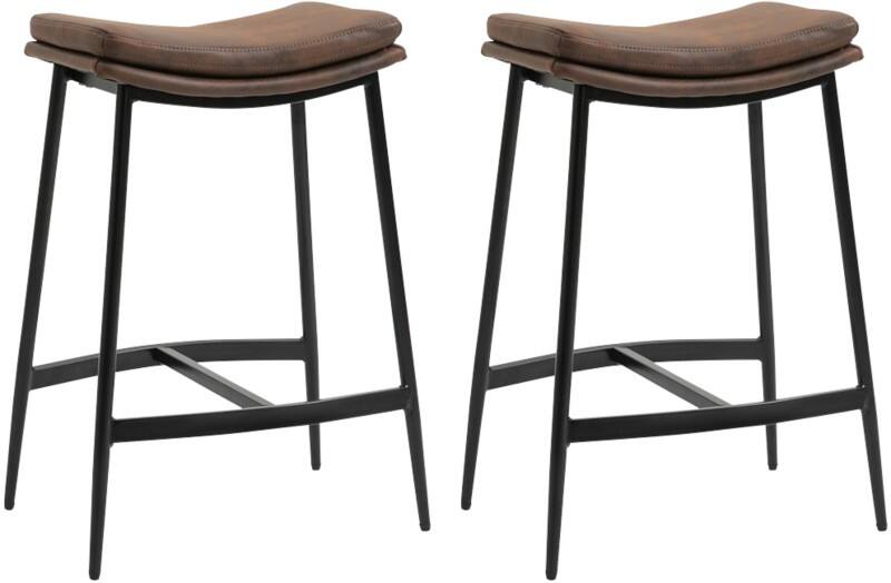HOMCOM Set of 2 Bar Stools Brown 835-979V70BN 48.5 x 38.5 x 68.5 cm