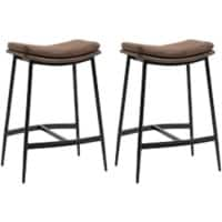 HOMCOM Set of 2 Bar Stools Brown 835-979V70BN 48.5 x 38.5 x 68.5 cm