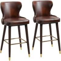 HOMCOM Set of 2 Bar Stools Brown 835-199V71BN 52 x 53 x 101 cm