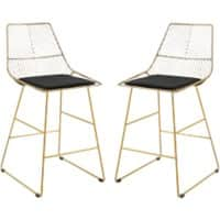 HOMCOM Set of 2 Bar Stools Gold Tone 835-429V70GD 46 x 56 x 95 cm