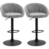 HOMCOM Set of 2 Bar Stools Light Grey 835-873V70LG 57 x 50 x 104 cm