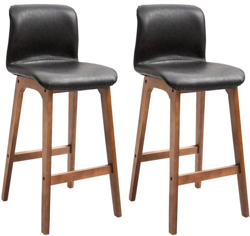 HOMCOM Set of 2 Bar Stools Dark brown 835-161V70DR 40 x 46 x 93 cm