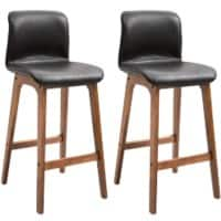 HOMCOM Set of 2 Bar Stools Dark brown 835-161V70DR 40 x 46 x 93 cm