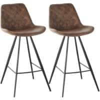 HOMCOM Set of 2 Bar Stools Brown 835-152V71BN 49.5 x 61 x 99.5 cm