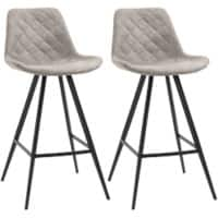 HOMCOM Set of 2 Bar Stools Grey 835-152V71GY 49.5 x 61 x 99.5 cm