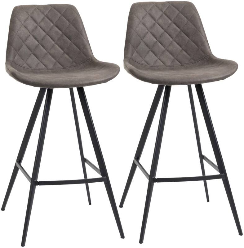 HOMCOM Set of 2 Bar Stools Dark Grey 835-152V71CG 49.5 x 61 x 99.5 cm