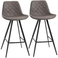 HOMCOM Set of 2 Bar Stools Dark Grey 835-152V71CG 49.5 x 61 x 99.5 cm