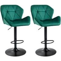 HOMCOM Set of 2 Bar Stools Green 835-355V71GN 57 x 58 x 117 cm