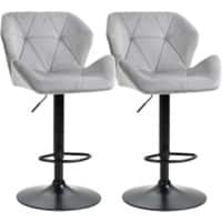 HOMCOM Set of 2 Bar Stools Grey 835-355V71GY 57 x 58 x 117 cm