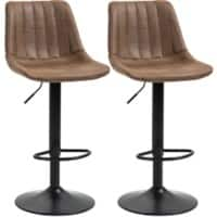 HOMCOM Set of 2 Bar Stools Brown 835-228V71BN 43 x 46.5 x 110 cm