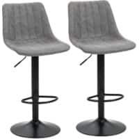 HOMCOM Set of 2 Bar Stools Grey 835-228V71GY 43 x 46.5 x 110 cm