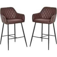 HOMCOM Set of 2 Bar Stools Brown 835-250V71BN 55.5 x 57.5 x 93 cm