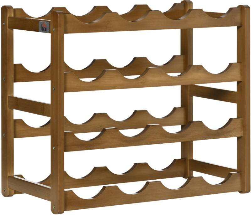 HOMCOM Wine Rack Bamboo 430 x 235 x 380 mm Brown