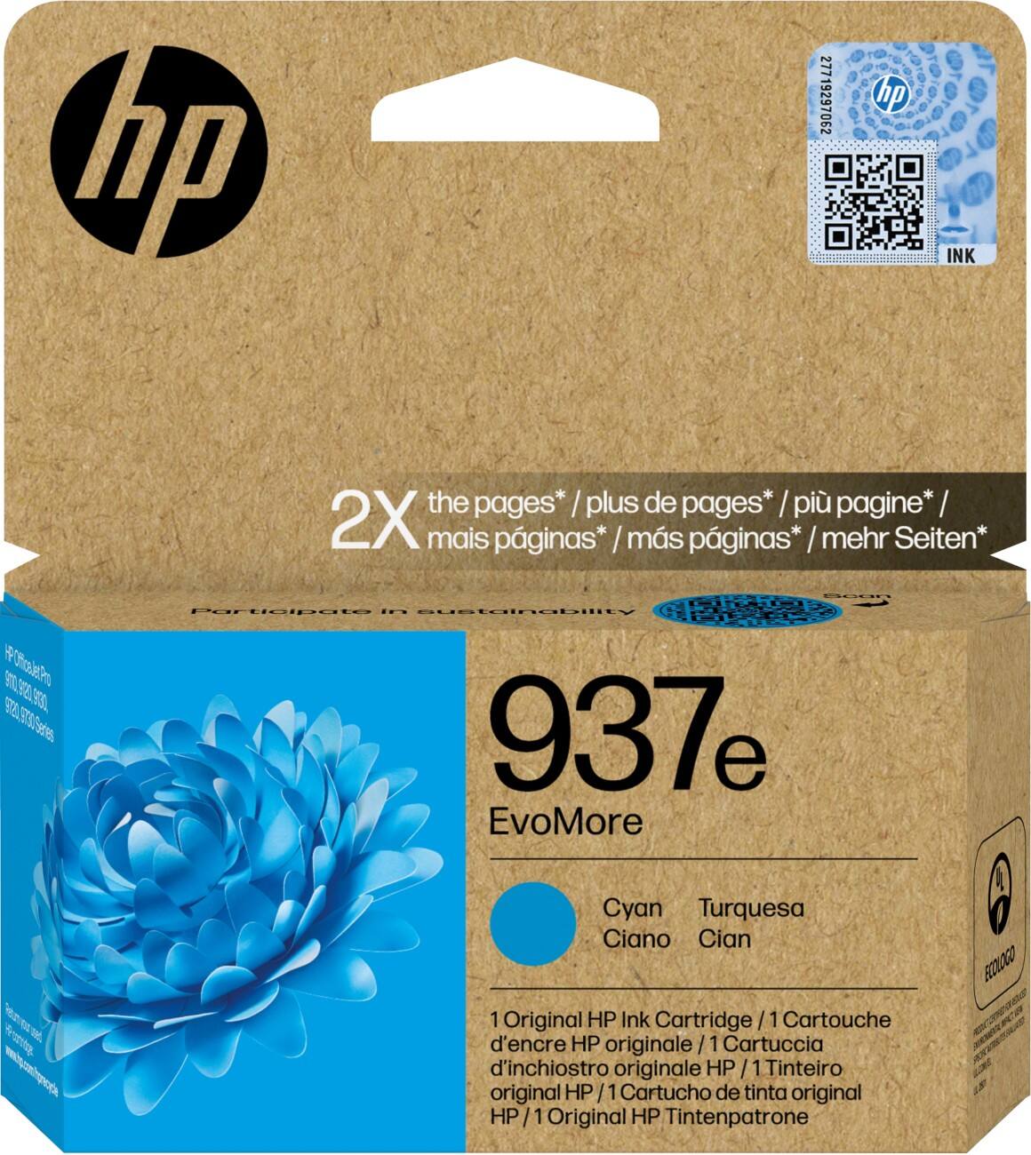 HP 937e Original Ink Cartridge 4S6W6NE Cyan