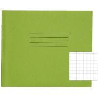 Rhino Exercise Book 138 x 165mm Squared 10 mm Stapled Side Bound Manila Soft Cover Green Not perforated 24 Pages Pack of 100