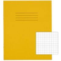 Rhino Exercise Book 200 x 165mm Squared 7 mm Stapled Side Bound Manila Soft Cover Yellow Not perforated 32 Pages Pack of 100