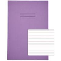 Rhino Exercise Book A4 Narrow Ruled 15 mm Stapled Side Bound Manila Soft Cover Purple Not perforated 40 Pages Pack of 100