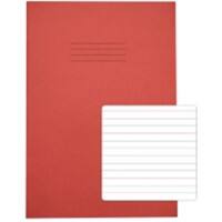 Rhino Exercise Book A4 Ruled 20 mm Stapled Side Bound Manila Soft Cover Red Not perforated 40 Pages Pack of 100