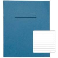 Rhino Exercise Book 200 x 165mm Ruled 8 mm Stapled Side Bound Manila Soft Cover Blue Not perforated 48 Pages Pack of 100