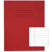 Rhino Exercise Book 200 x 165mm Ruled 8 mm Stapled Side Bound Manila Soft Cover Red Not perforated 48 Pages Pack of 100