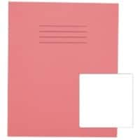 Rhino Exercise Book 200 x 165mm Blank Stapled Side Bound Manila Soft Cover Pink Not perforated 48 Pages Pack of 100