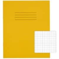 Rhino Exercise Book 200 x 165mm Squared 7 mm Stapled Side Bound Manila Soft Cover Yellow Not perforated 48 Pages Pack of 100