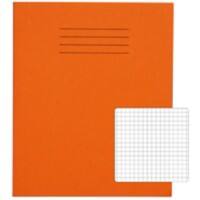 Rhino Exercise Book 200 x 165mm Squared 5 mm Stapled Side Bound Manila Soft Cover Orange Not perforated 48 Pages Pack of 100