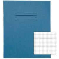 Rhino Exercise Book 200 x 165mm Squared 5 mm Stapled Side Bound Manila Soft Cover Blue Not perforated 48 Pages Pack of 100