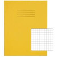 Rhino Exercise Book 226 x 178mm Squared 7 mm Stapled Side Bound Manila Soft Cover Yellow Not perforated 48 Pages Pack of 100