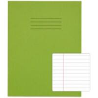 Rhino Exercise Book 226 x 178mm Ruled 8 mm Stapled Side Bound Manila Soft Cover Green Not perforated 48 Pages Pack of 100