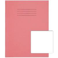 Rhino Exercise Book 226 x 178mm Blank Stapled Side Bound Manila Soft Cover Pink Not perforated 48 Pages Pack of 100