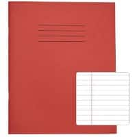 Rhino Exercise Book 200 x 165mm Ruled Stapled Side Bound Manila Soft Cover Red Not perforated 120 Pages Pack of 100