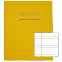 Rhino Exercise Book 200 x 165mm Ruled 8 mm Stapled Side Bound Manila Soft Cover Yellow Not perforated 80 Pages Pack of 100