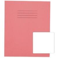 Rhino Exercise Book 200 x 165mm Blank Stapled Side Bound Manila Soft Cover Pink Not perforated 80 Pages Pack of 100