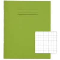 Rhino Exercise Book 200 x 165mm Squared 10 mm Stapled Side Bound Manila Soft Cover Green Not perforated 80 Pages Pack of 100