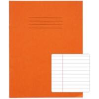 Rhino Exercise Book 226 x 178mm Ruled 8 mm Stapled Side Bound Manila Soft Cover Orange Not perforated 80 Pages Pack of 100