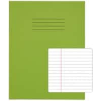 Rhino Exercise Book 226 x 178mm Ruled 6 mm Stapled Side Bound Manila Soft Cover Green Not perforated 80 Pages Pack of 100