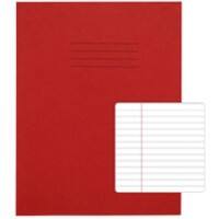 Rhino Exercise Book 226 x 178mm Ruled 6 mm Stapled Side Bound Manila Soft Cover Red Not perforated 80 Pages Pack of 100