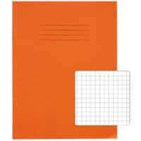 Rhino Exercise Book 226 x 178mm Squared 7 mm Stapled Side Bound Manila Soft Cover Orange Not perforated 80 Pages Pack of 100