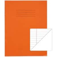 Rhino Exercise Book 226 x 178mm Ruled 8 mm Stapled Side Bound Manila Soft Cover Orange Not perforated 80 Pages Pack of 100