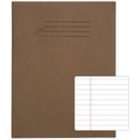 Rhino Exercise Book 226 x 178mm Ruled 8 mm Stapled Side Bound Manila Soft Cover Grey Not perforated 80 Pages Pack of 100