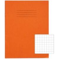 Rhino Exercise Book 226 x 178mm Squared 10 mm Stapled Side Bound Manila Soft Cover Orange Not perforated 80 Pages Pack of 100