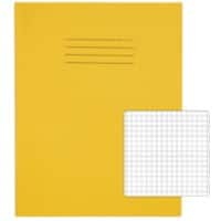 Rhino Exercise Book 226 x 178mm Squared 5 mm Stapled Side Bound Manila Soft Cover Yellow Not perforated 80 Pages Pack of 100