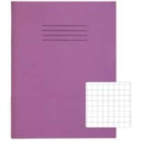 Rhino Exercise Book 226 x 178mm Squared 10 mm Stapled Side Bound Manila Soft Cover Purple Not perforated 80 Pages Pack of 100