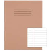 Rhino Exercise Book 226 x 178mm Ruled 8 mm Stapled Side Bound Manila Soft Cover Brown Not perforated 80 Pages Pack of 100