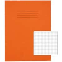 Rhino Exercise Book 226 x 178mm Ruled Stapled Side Bound Manila Soft Cover Orange Not perforated 64 Pages Pack of 100